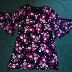 Roz & Ali XL Black Flower Print Dress